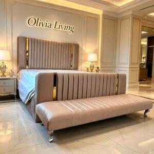 Luxury Gold Linen Bed